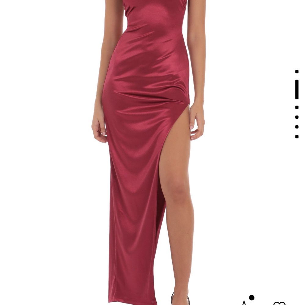 Lucy In The Sky Red Strapless Satin Dress